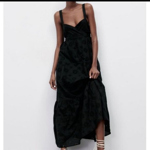 NWT Zara smock Embroidered cut out Dress in XXL - Picture 1 of 9